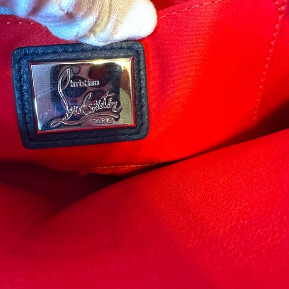 Christian Louboutin Spike clutch bag in navy blue leather (NWOT) - Picture 4 of 5